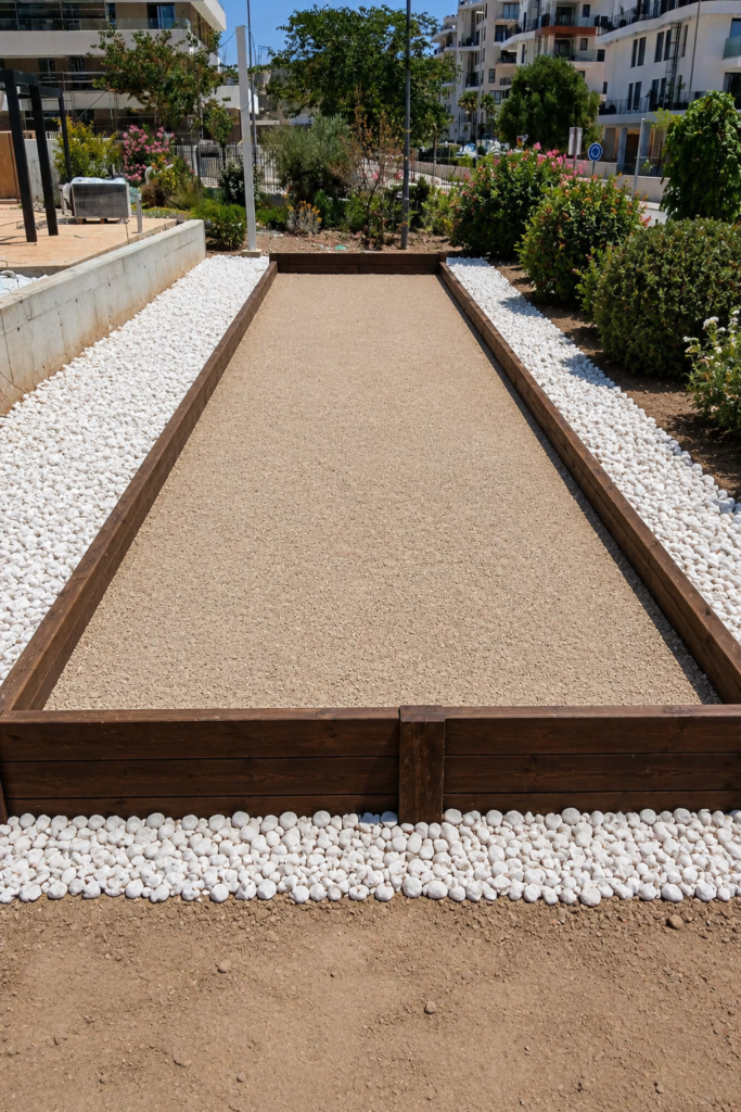 Petanca de tablas de madera. Realizados por GEOFEN, Villajoyosa. Alicante.